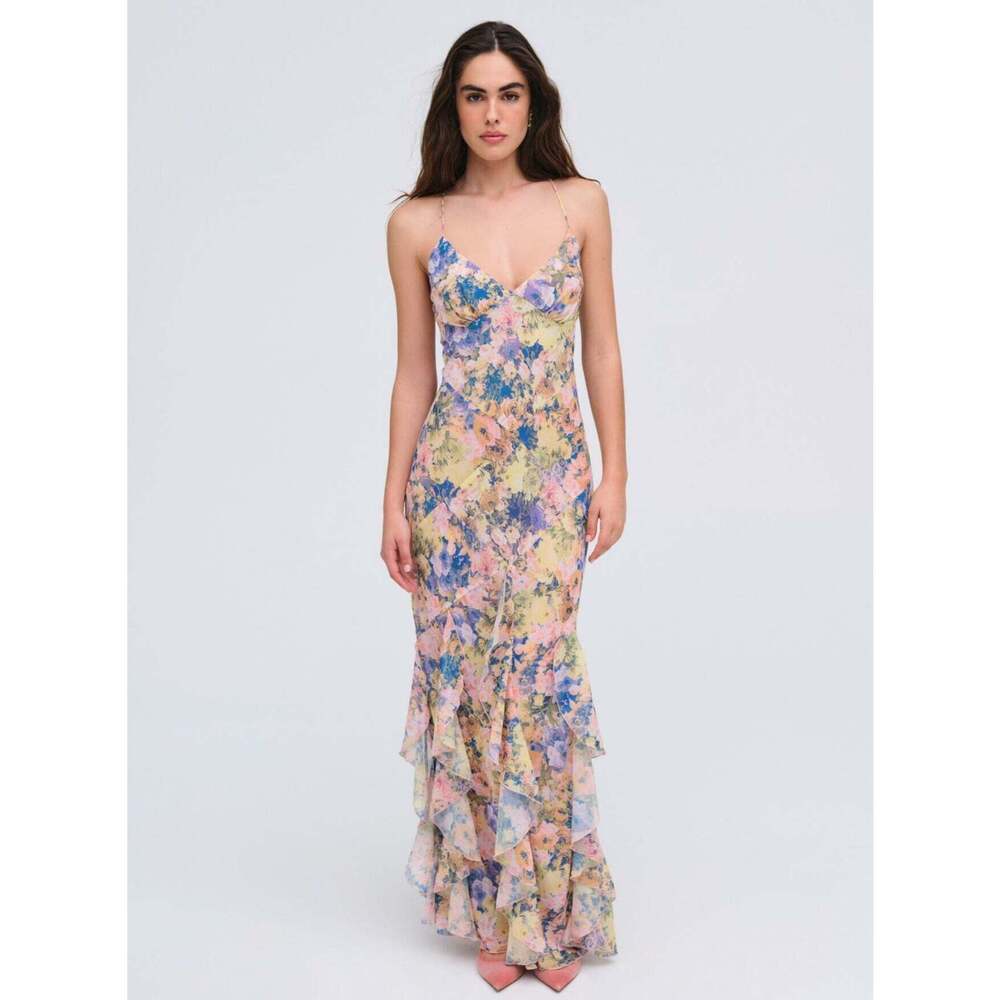 For Love & Lemons Elea Maxi Dress Size MM / Pink